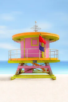 Photo art by Michael Jurek: serene beach day in Miami Beach.