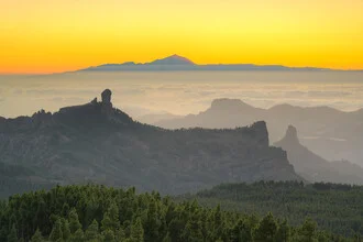 Evening mood at Pico de Las Nieves, Gran Canaria, with soft colors in the sky.