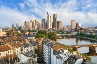 Photo art by Michael Valjak: Frankfurt in morning sun featuring skyscrapers