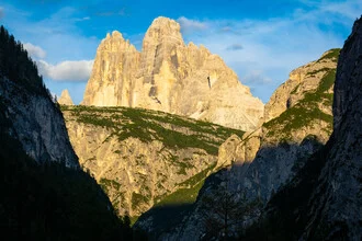 Fotokunst von Martin Wasilewski: Tre Cime im sanften Licht eines Sommerabends