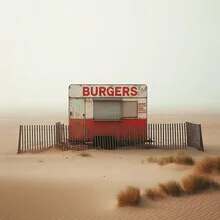 Fotokunst von David Foster Nass: ein schmackhafter Burger auf einem Teller