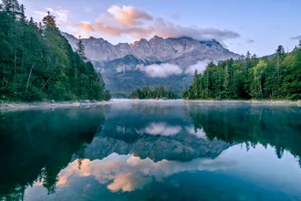 Photo art by Achim Thomae: sunrise over Lake Eibsee in Bavaria