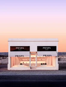 Wall art by Gal Pittel: road beneath a pastel sky at dusk
