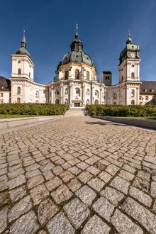 Photo art by Achim Thomae: Ettal Abbey in Upper Bavaria showcases Baroque architecture. Photo art by Achim Thomae: Ettal Abbey in Upper Bavaria showcases Baroque architecture.