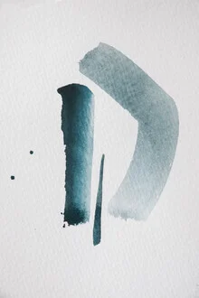 Abstract illustration in soft mint and blue tones with flowing shapes.