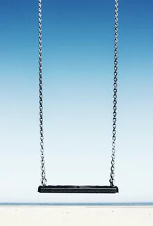 Photo art by Manuela Deigert: swing on the beach with a view of the sky