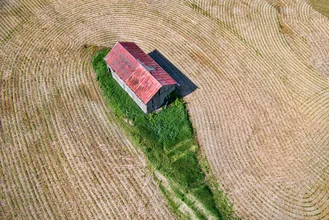 Photo art by Frederic Rivollier: landscape scene with a plow in the field