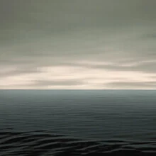 Photo art by Lena Weisbek: serene landscape featuring sea and clouds in soft hues