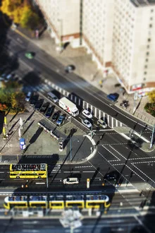 Aerial view of Berlin: street scenes and public transport from a bird's eye perspective