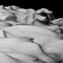 Photo art by Ana Fieres: snow-covered Vitosha mountains in black and white