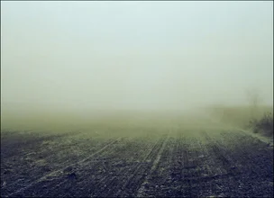 Winter field in Austria: gentle snow landscape with mysterious light