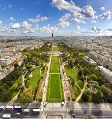 Markus Schieder, View on Champ de Mars from the Eiffel Tower in Paris - Frankreich, Europa)
