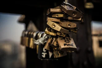 Beautiful photo art by Manuel Ferlitsch: a castle with a key in focus