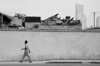 Photo art by Holger Ostwald: man walking on a street in Shanghai