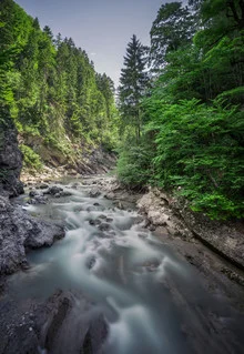 Photo art by Christian Schipflinger: river landscape in Tyrol with gentle waves