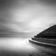 Wall art featuring calm steps by the water, captured by Ronnie Baxter in Scotland.