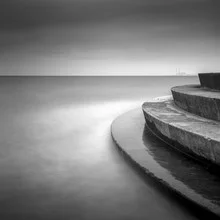 Photo art by Ronnie Baxter: calm black-and-white image of Portobello Steps
