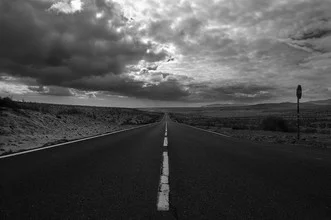 Photo art by Andreas Odersky: Road in the distance under a cloudy sky, calm mood
