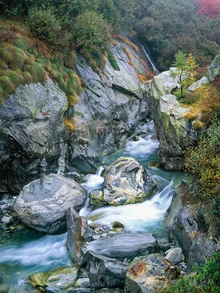 Photo art by Rainer Kohlrusch: autumn mountain river with clear water flow