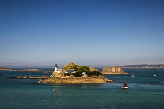 Photo art by Monika Schwager: calm sailboat scene in Baie de Morlaix