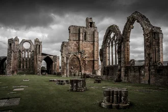Photo art by Ralf Martini: Elgin Cathedral beneath dramatic clouds