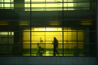 Photo art by Gloria Jansen: airport view in Tel Aviv at sunrise