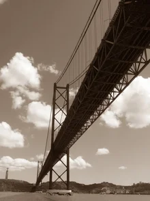 Sepia photo art by Uwe Gassauer: April 25 Bridge in Lisbon