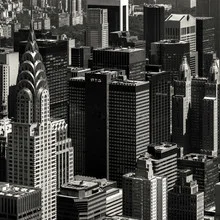 Photo art by Regis Boileau: cityscape featuring the Chrysler Building and Central Park