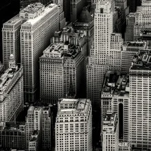Photo art by Regis Boileau: aerial view of New York's Financial District