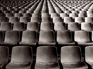 Photo art by Norbert Dahlmann: people waiting in the stadium for the game