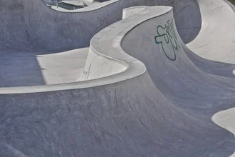 Photo art by Marc Heiligenstein: concrete waves in a skatepark in Hamburg