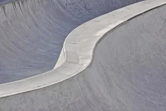 Photo art by Marc Heiligenstein: concrete waves in the skatepark of Wilhelmsburg, Hamburg.