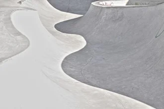 Photo art by Marc Heiligenstein: dynamic concrete waves in a skatepark