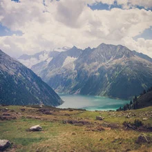 Photo art by Thomas Richter: tranquil mountain landscape with smooth blue lake