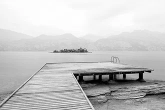 Photo art by Thomas Herzog: tranquil scene at Lago di Garda with jetty