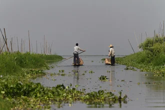 Photo art by Michael Belhadi: Intha, a serene view of life on Inle Lake.