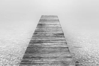 Photo art by Thomas Herzog: serene jetty on Lake Garda in soft tones