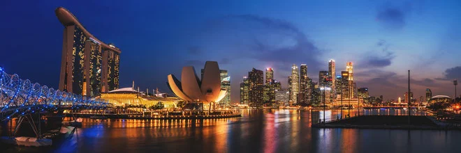 Photo art by Jean Claude Castor: Singapore skyline during blue hour