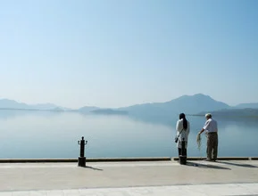 Photo art by Ursula Wördehoff: a couple enjoys the calm mood by Köcegiz Lake