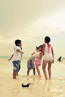 Beautiful photo art by Julia Hafenscher: kids enjoying sand between their toes.