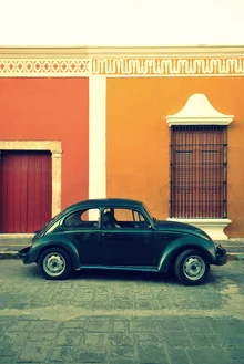Photo art by Julia Hafenscher: colorful VW Beetles on a Mexican street