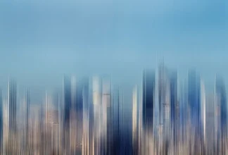 Photo art by Klaus-peter Kubik: blurred Paris skyline with elements of movement