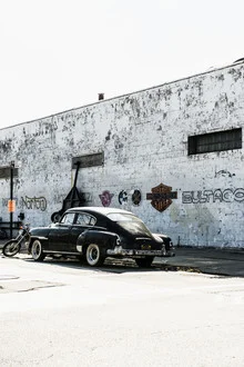 Photo art by Daniel Schoenen: Classic car on a street in Brooklyn, New York.