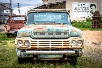 Photo art by Marc Rasmus: cult car in rusty condition, nostalgic mood.
