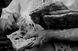 Photo art by Vijay Koul: Hands holding a bowl of delicious food