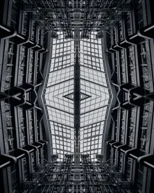 Photo art by Malik Laissoub: futuristic architecture with clear lines and symmetry