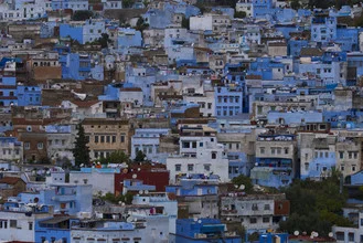 Photo art by Manuel Sciarra: serene capture of the blue city Chefchouen in Morocco