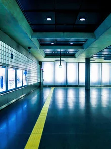 Photo art by Anuschka Wenzlawski: play of light and colors in a subway corridor