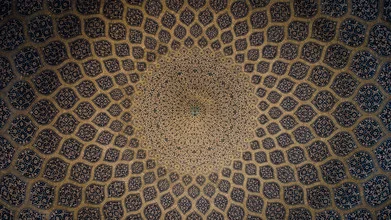 Photo art by Chris Blackhead: dome of the Sheikh Lotfollāh Mosque in Isfahan