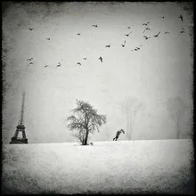 Photo art by Frank Wöllnitz: surreal view of the Eiffel Tower during a storm